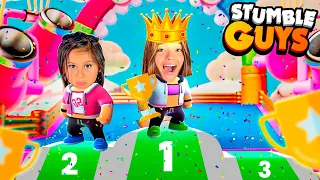 PRIMEIRA VEZ JOGANDO STUMBLE GUYS!!FIQUEI EM PRIMEIRO LUGAR!!