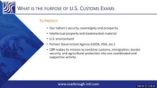 US Customs Exams Explained -  Full Webinar