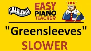 EASY piano: Greensleeves keyboard tutorial SLOW (folk song) by #EPT