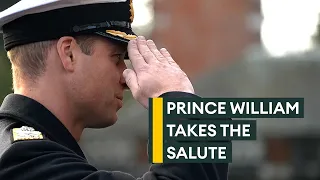 Prince William takes salute at Royal Navy passing out parade