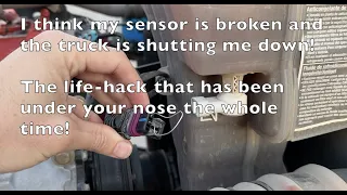 Truck Sensor is bad. The "Paper Clip" Trick