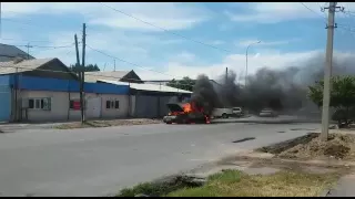 15 мая в Шымкенте сгорел автомобиль