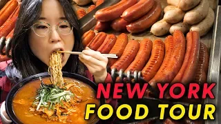 NYC NOODLES & PIZZA 🍕 FOOD TOUR of Chelsea Market, New York City