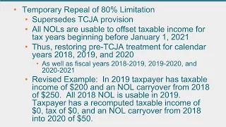 Tax Implications of COVID-19: Tax Attributes and the CARES Act