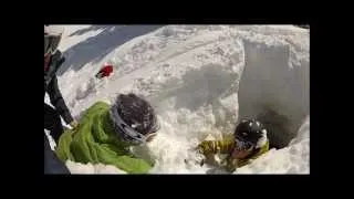 Snowboarders lucky escape caught on 2 GoPro's