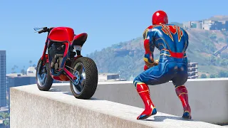 GTA 5 Iron Spiderman Motorcycle Stunts/Fails/Ragdolls Episode 2 (Euphoria Ragdolls)