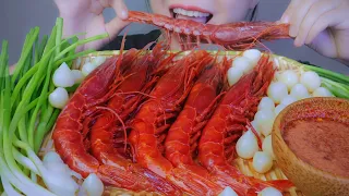 ASMR EATING RAW CARABINEROS Shrimps EATING SOUNDS | LINH-ASMR