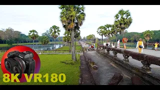 ANGKOR WAT main Courtyard where people watch the sunrise 8K 4K VR180 3D (Travel Videos ASMR Music)