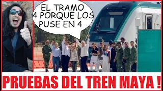 CHECA ! Primeras pruebas TREN MAYA en tramo 4 ! AMLO presente ! Los MEDIOS no lo reportan !