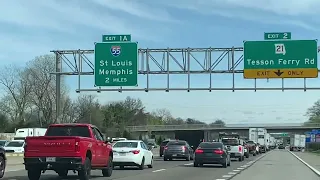BUSY TRAFFIC WEEKEND from St.LOUIS City To SOUTH Side of St.LOUIS, Highsways 44, 270 USA.