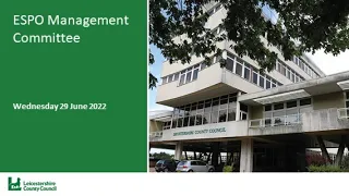 ESPO Management Committee - 29 June 2022