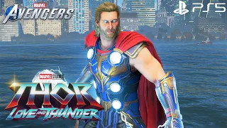 Marvel's Avengers - NEW MCU Thor Love and Thunder Suit Gameplay 4K 60FPS (PlayStation 5)