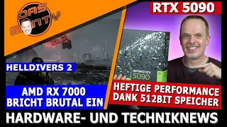 Nvidia RTX 5090 heftige Performance mit 512bit Speicher | RX 7000 extrem langsam in Helldivers 2
