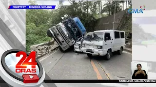 3 sasakyan, naipit ng tumagilid na 10-wheeler | 24 Oras