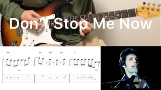 Queen - Don't Stop Me Now (guitar cover with tabs & chords)
