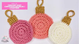 CROCHET easy CHRISTMAS BAUBLES / COASTERS / DECORATION