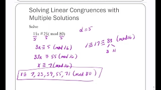 Solving Linear Congruences with Multiple Solutions