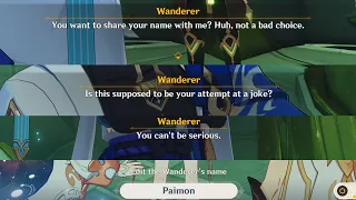 What Happen if you name Wanderer "Ei", "Dottore", "Your IGN" and many more!