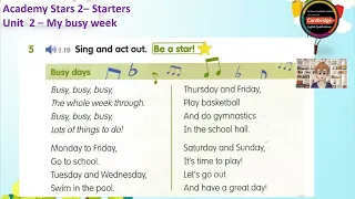 |Academy Stars 2| Unit 2| Busy days - song
