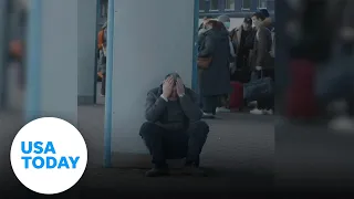 Tearful scenes at Kyiv train station | USA TODAY