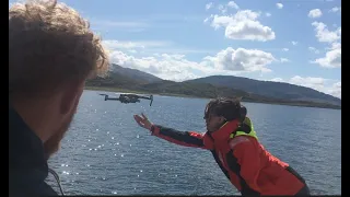 How to land a drone on a sailing boat.