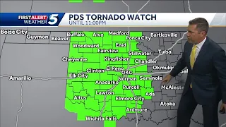 PDS tornado watch issued for several Oklahoma counties