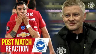 Solskjaer, Fernandes & Lindelof react to 3-0 win over Brighton | Manchester United | Premier League