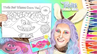 POPPY SINGING TROLLS 2 COLORING PAGE | Trolls Just Wanna Have Fun song MUSIC VIDEO Trolls World Tour