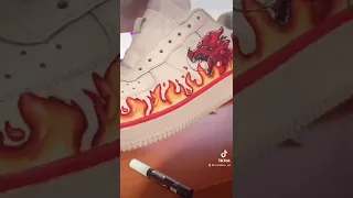 🔥 ТУТОРИАЛ 🔥Как нарисовать дракона Супер жаркий 🥰 Кастом NIKE AIR FORCE 🥰