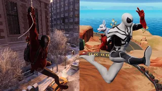 Fortnite New Spiderman Swinging Animation Vs Miles Morales Ps5 Side by Side Comparison.