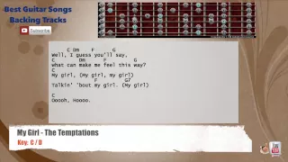 🎸 My Girl - The Temptations Guitar Backing Track with scale, chords and lyrics