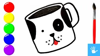 How To Draw Mug For Children | Bolalar uchun krujka rasm chizish | кружка для рисования для детей