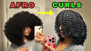 AFRO to CURLS | How to get DEFINED SHINY CURLS (updated)
