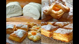 ფენოვანი ცომის საუკეთესო რეცეპტი.Puff Pastry Dough recipe .Слоеное тесто.