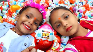 100 Yummy Kinder Surprise Egg Toys Opening - A Lot Of Kinder Joy Chocolate ASMR || part- 56