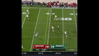 Michigan State WR Keon Coleman TD vs. Wisconsin | Big Ten Football