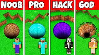 Minecraft Battle: NOOB vs PRO vs HACKER vs GOD! ROUND TUNNEL BASE HOUSE BUILD CHALLENGE in Minecraft