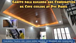 Ganito Pala Kaganda ang Combination ng Cove ceiling at Pvc Panel + Ang Linis na ng Staircase