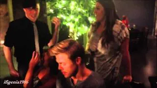 Derek Hough playing the piano and singing "Halo" with friends (10/08/2013)