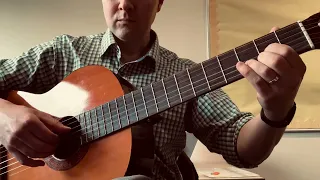 Here Comes the Sun intro by The Beatles on guitar.