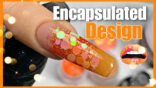 Dot Glitter Encapsulated Acrylic Nail | Glitter Planet | #nails