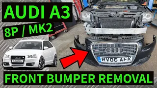 AUDI A3 8P - How To Remove Front Bumper Removal Replacement 2004-2012