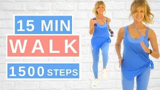 15 Minute Walking Workout With Dumbbells | 7 Day Challenge!