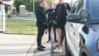 LAPD Police made N3on's girlfriend Sam Frank apologize to Vitaly for spitting at him on Kick