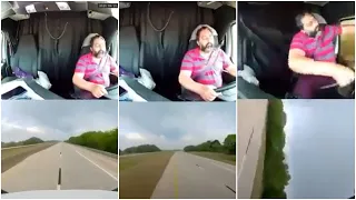 CAMINHONEIRO DORME AO VOLANTE E TOMBA O CAMINHÃO