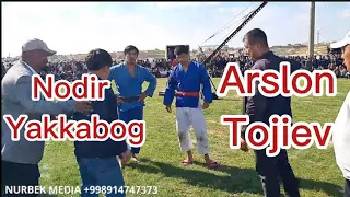 Arslon tojiev & nodir yakkabog  2-tovoq  1 toy 🐎 1 quchqor 🐏 100$ chiyada kurash 21.03.2023