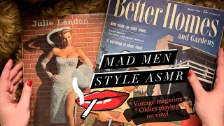 🚬🍒 ASMR à la Mad Men: Crinkly 1950s Magazine with Oldies Playing Softly🍒🚬