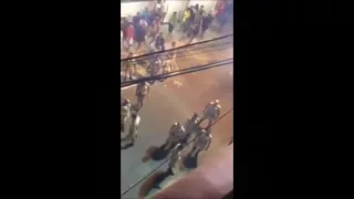 RAW  Protesters in Brazil allegedly extinguish Olympic torch and attempt to steal it