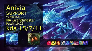 Anivia Support vs Nautilus - NA Grandmaster 15/7/11 Patch 10.25 Gameplay