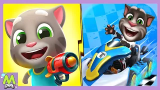 Talking Tom Karting vs Talking Tom Blast Park.Гонки на Машинах против Приключений в Парке.Кто Круче